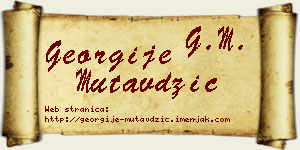 Georgije Mutavdžić vizit kartica